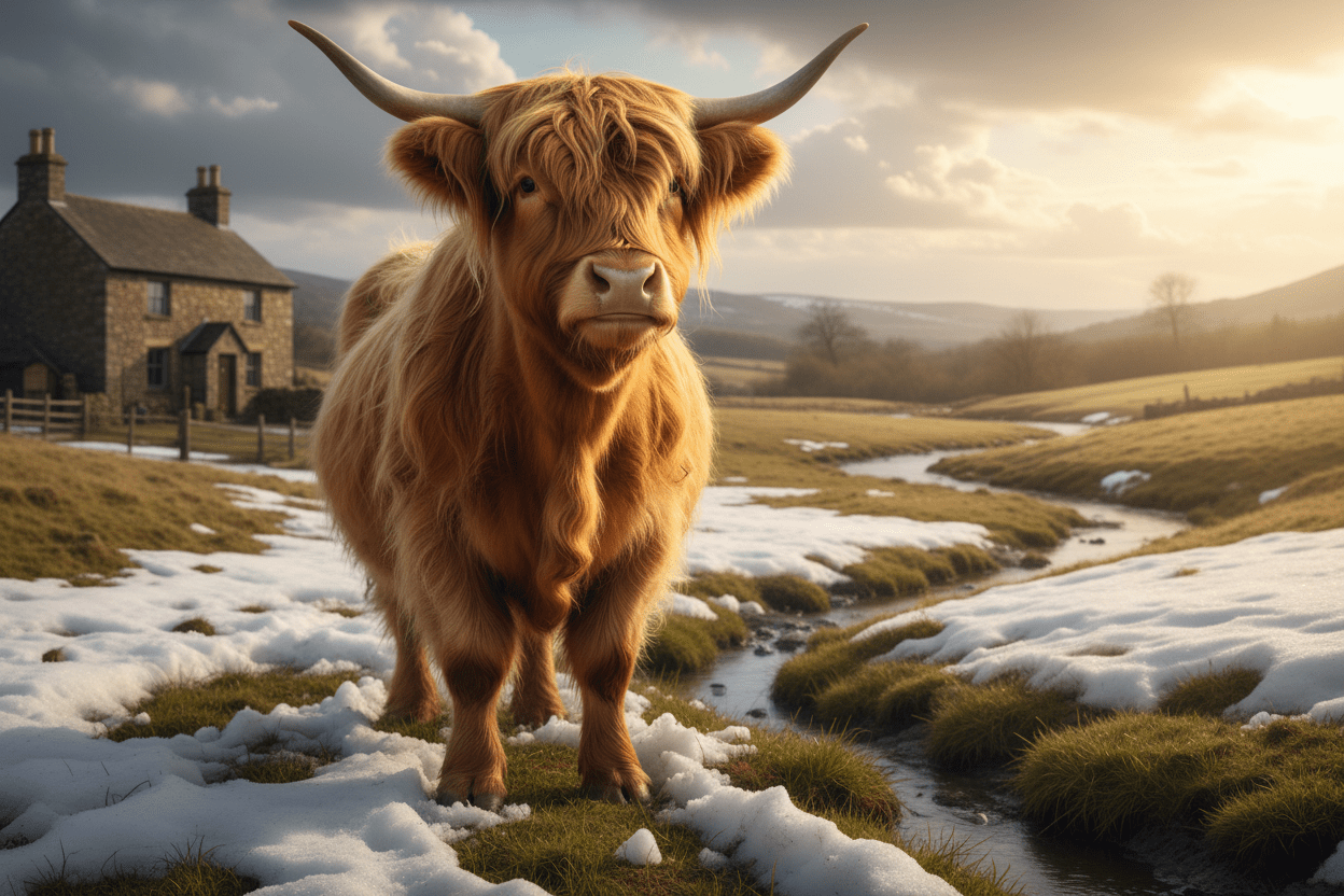Snow Problems: The Meltdown (A cautiously optimistic statement from a Highland cow on the verge of greatness.) - HomesteadHoboz