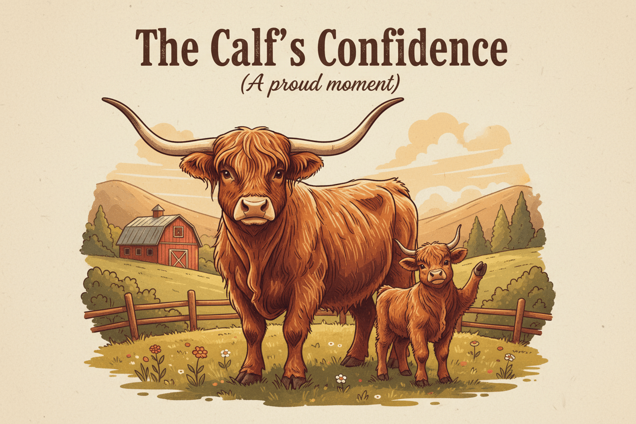 The Calf’s Confidence (A proud moment) - HomesteadHoboz