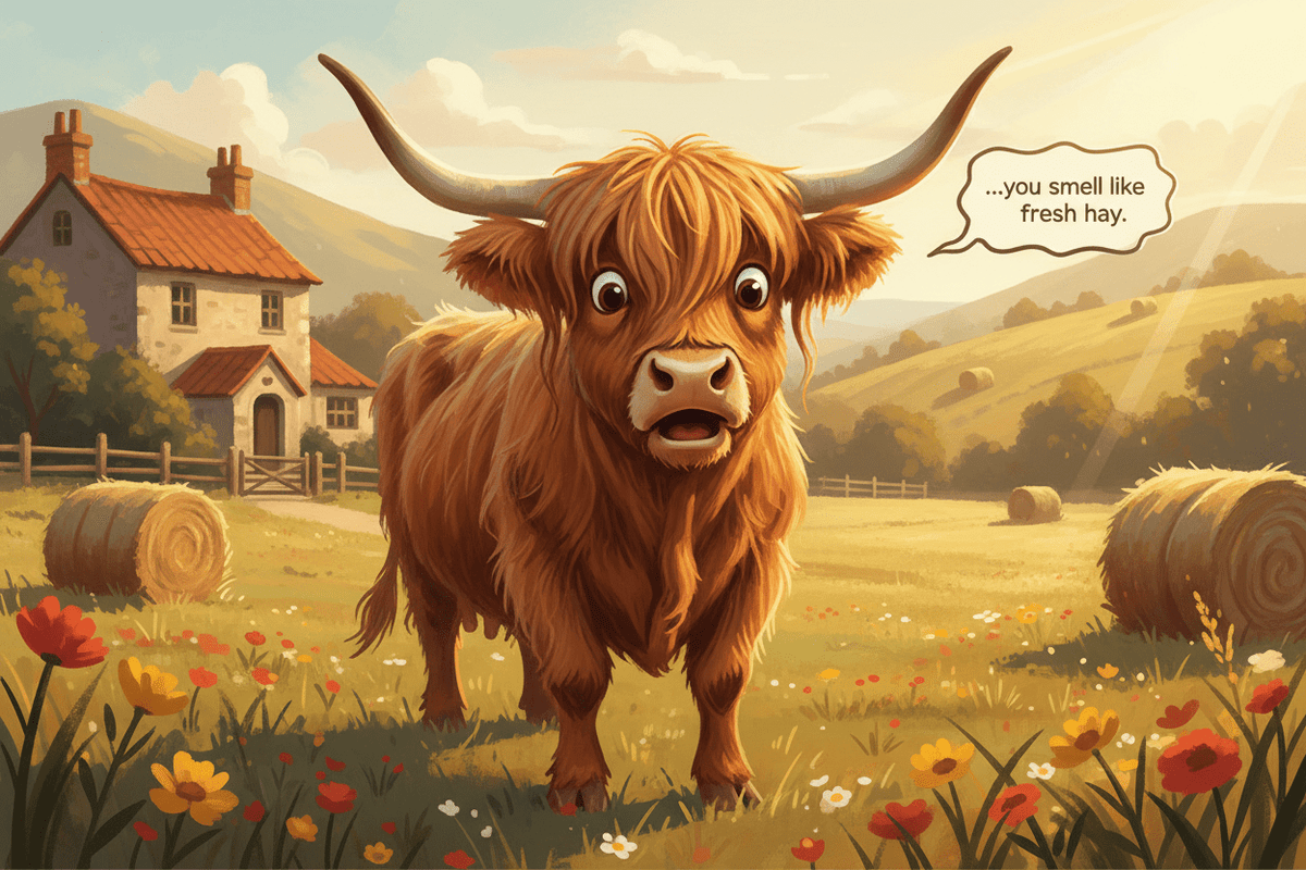 The Compliment: A medically concerning statement from a Highland cow who was completely unprepared for six words - HomesteadHoboz