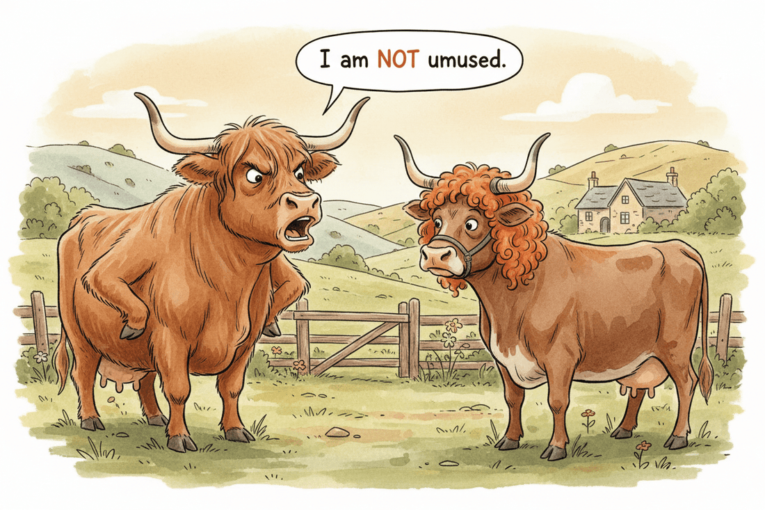 The Copycat Situation  (A personally offended statement from a Highland cow confronting imitation in the wild.) - HomesteadHoboz