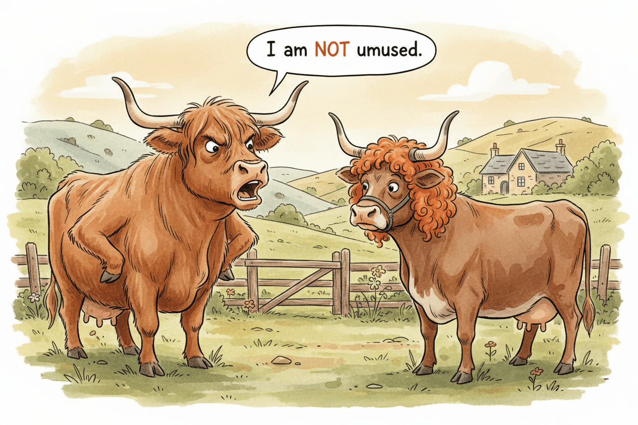 The Copycat Situation  (A personally offended statement from a Highland cow confronting imitation in the wild.) - HomesteadHoboz