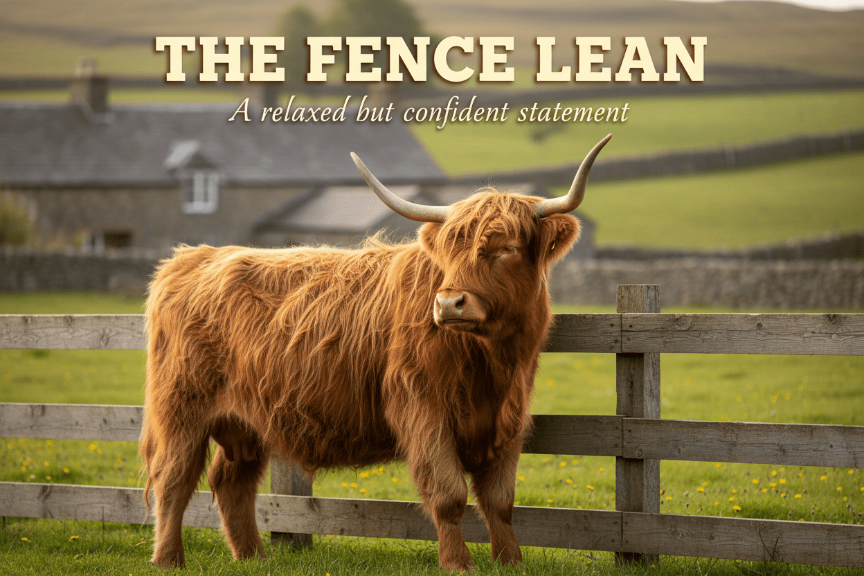 The Fence Lean (A relaxed but confident statement.) - HomesteadHoboz