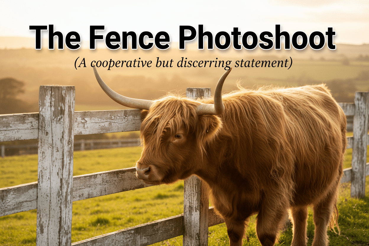 The Fence Photoshoot (A cooperative but discerning statement.) - HomesteadHoboz