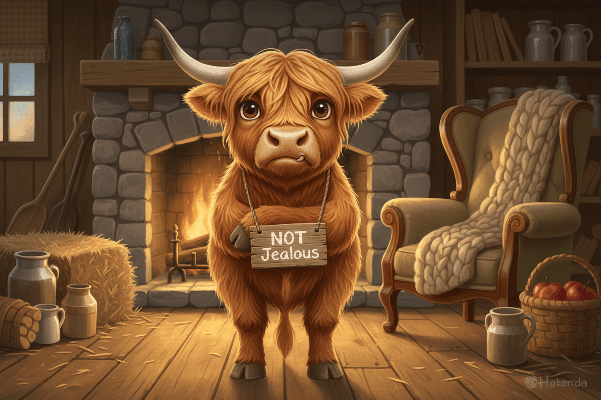 The Jealousy Incident: A completely rational statement from a Highland Cow who is NOT jealous and would appreciate everyone respecting that obvious face! - HomesteadHoboz