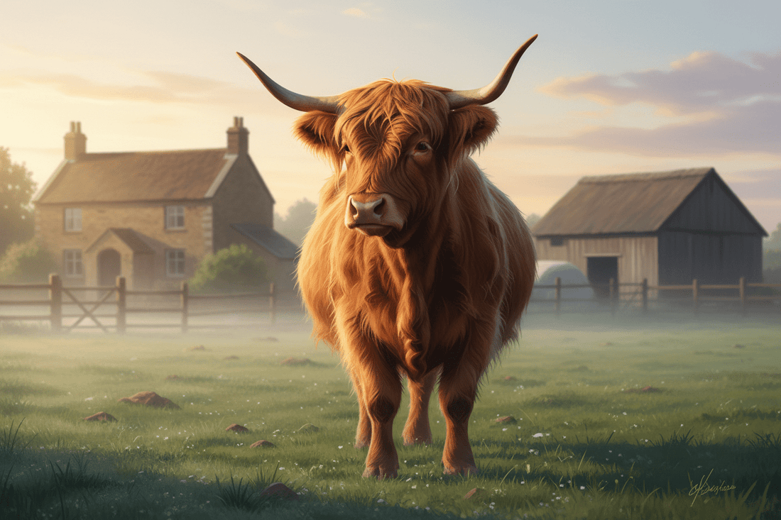 The Morning After  (A unexpectedly peaceful statement from a Highland cow realizing recovery no longer takes as long) - HomesteadHoboz