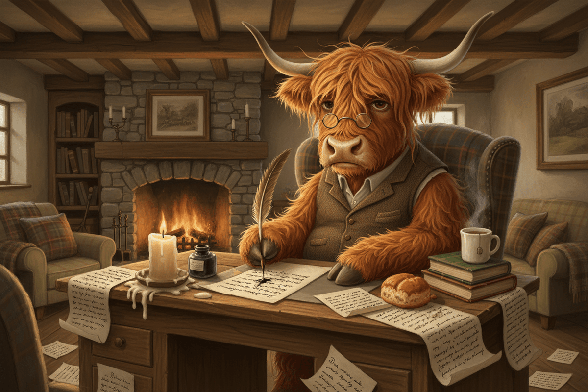 The New Arrival:A completely composed statement from a Highland cow whose emotional stability lasted approximately twenty-four hours - HomesteadHoboz