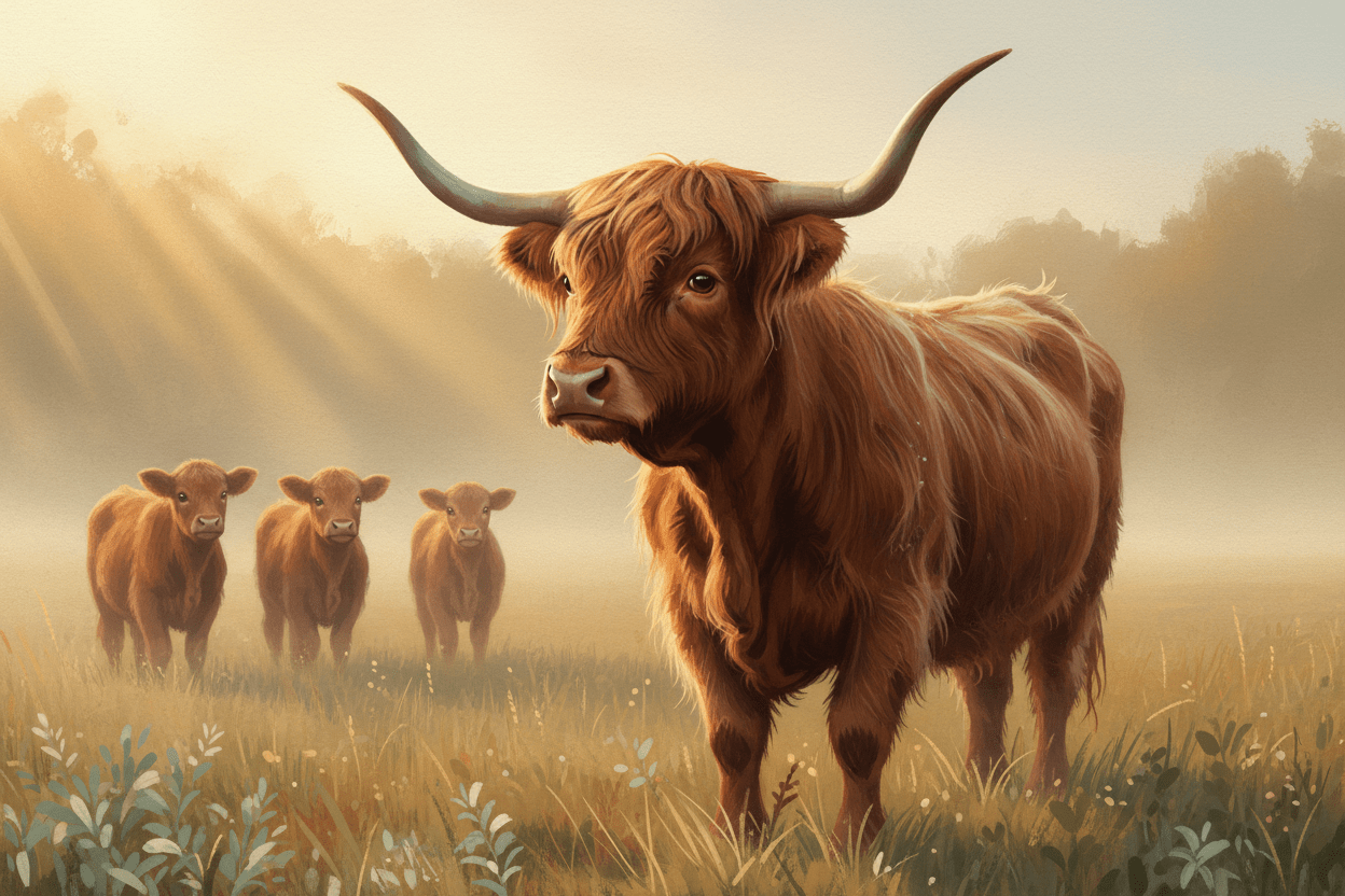 The New Calf  (A unexpectedly emotional statement from a Highland cow realizing he has become someone younger animals watch closely.) - HomesteadHoboz