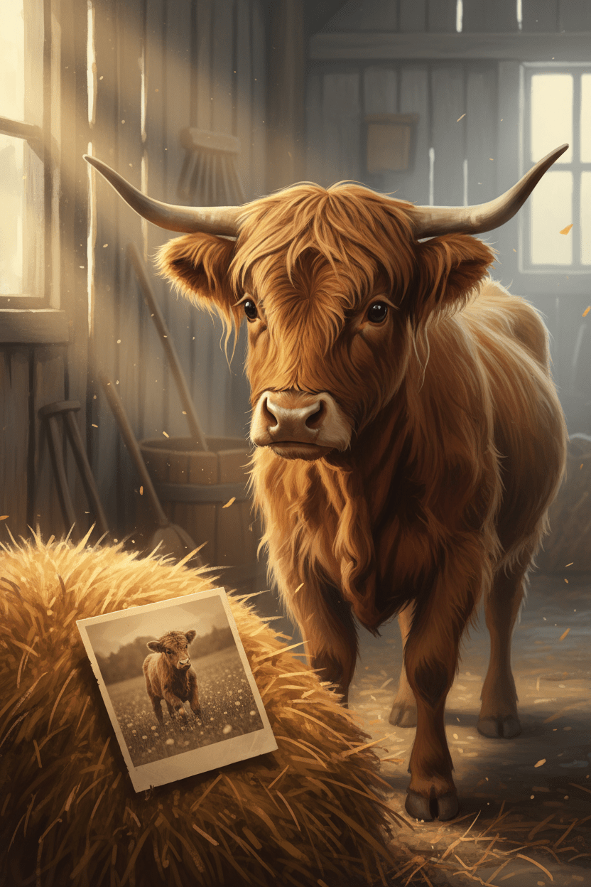 The Old Photo (A Emotionally ambushed statement from a Highland cow confronted by who he used to be) - HomesteadHoboz