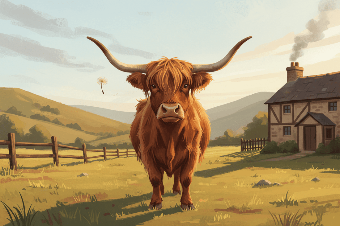 The Ordinary Day  (A surprisingly meaningful statement from a Highland cow experiencing absolutely nothing dramatic.) - HomesteadHoboz