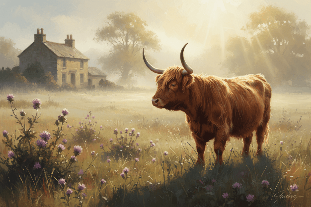 The Quiet Legacy  (A unexpectedly reflective statement from a Highland cow realizing influence outlives attention.) - HomesteadHoboz