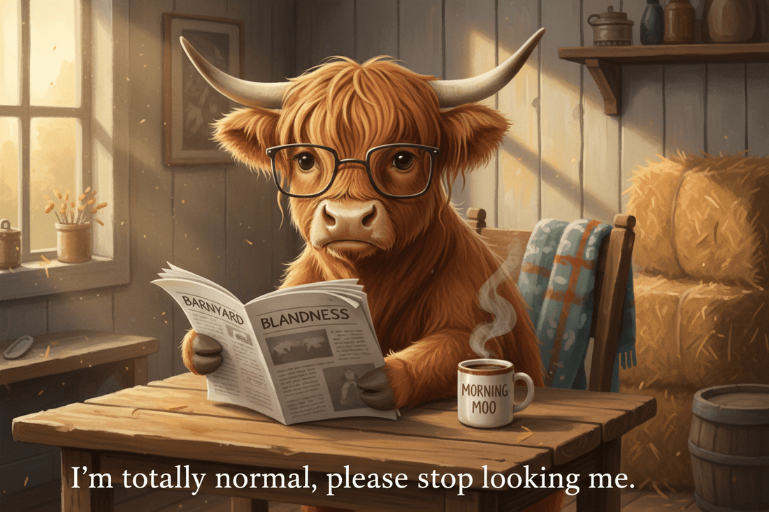 The Return of Normalcy  (A slightly suspicious statement from a Highland cow adjusting to life after public recognition) - HomesteadHoboz