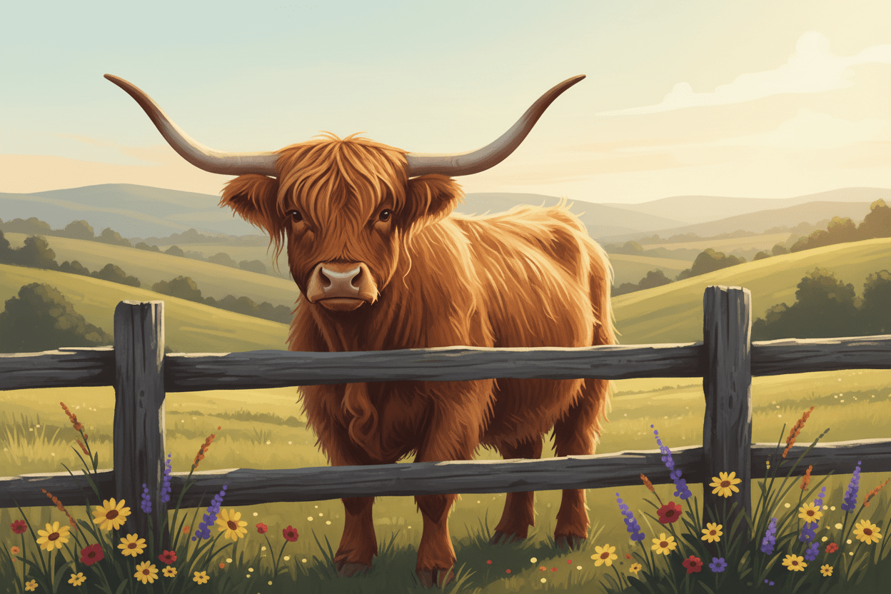 The Return to the Fence  (A cautiously re-socialized statement from a Highland cow reentering public life with boundaries.) - HomesteadHoboz