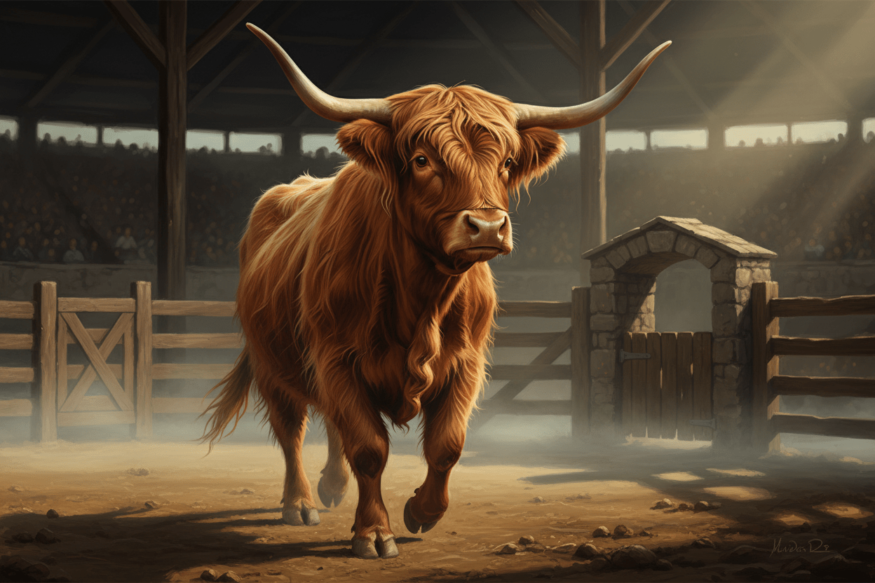 The Rivalry Becomes Official  (A controlled but highly aware statement from a Highland cow entering competitive territory.) - HomesteadHoboz