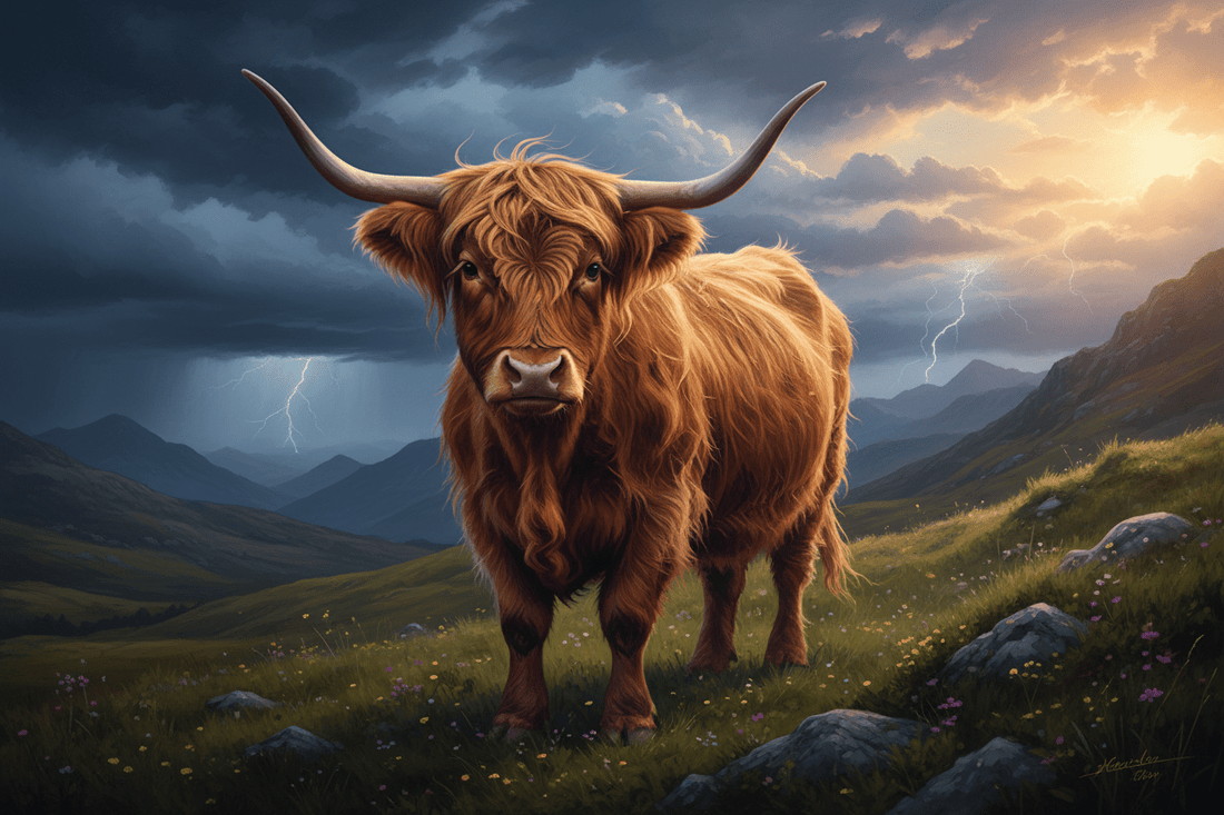 The Storm Returns  (A deeply triggered but significantly more emotionally evolved statement from a Highland cow facing familiar weather.) - HomesteadHoboz