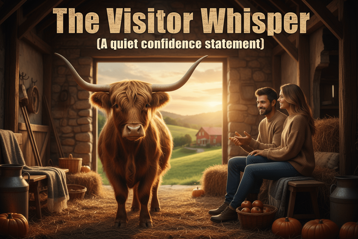 The Visitor Whisper (A quiet confidence statement) - HomesteadHoboz