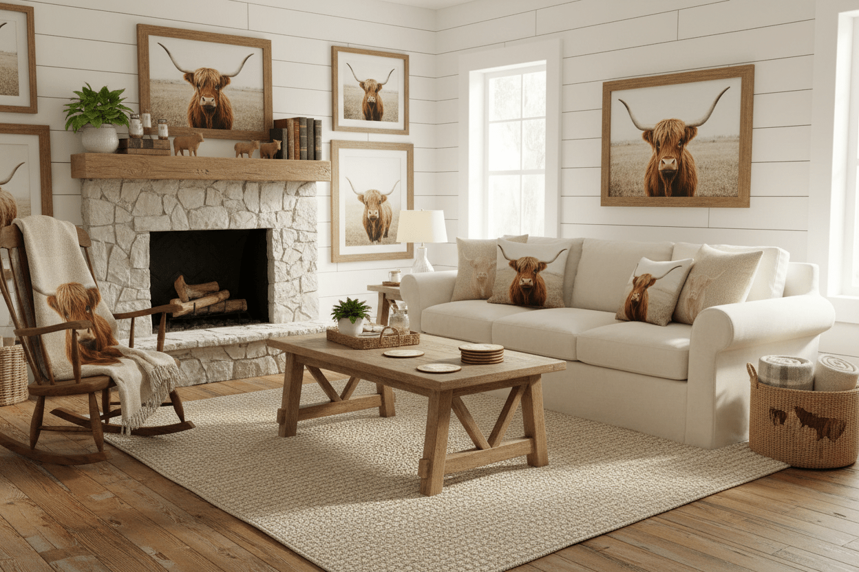 Highland Cow Decor Collection: Rustic Flair for Your Home - HomesteadHoboz