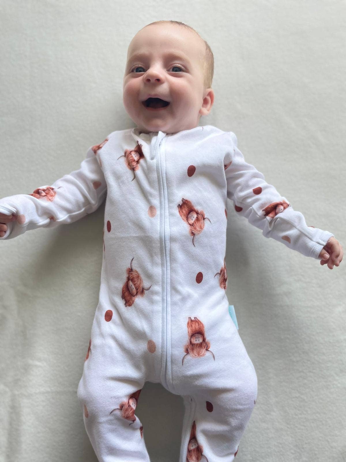 Highland Cow Sleepsuit: 3-6M