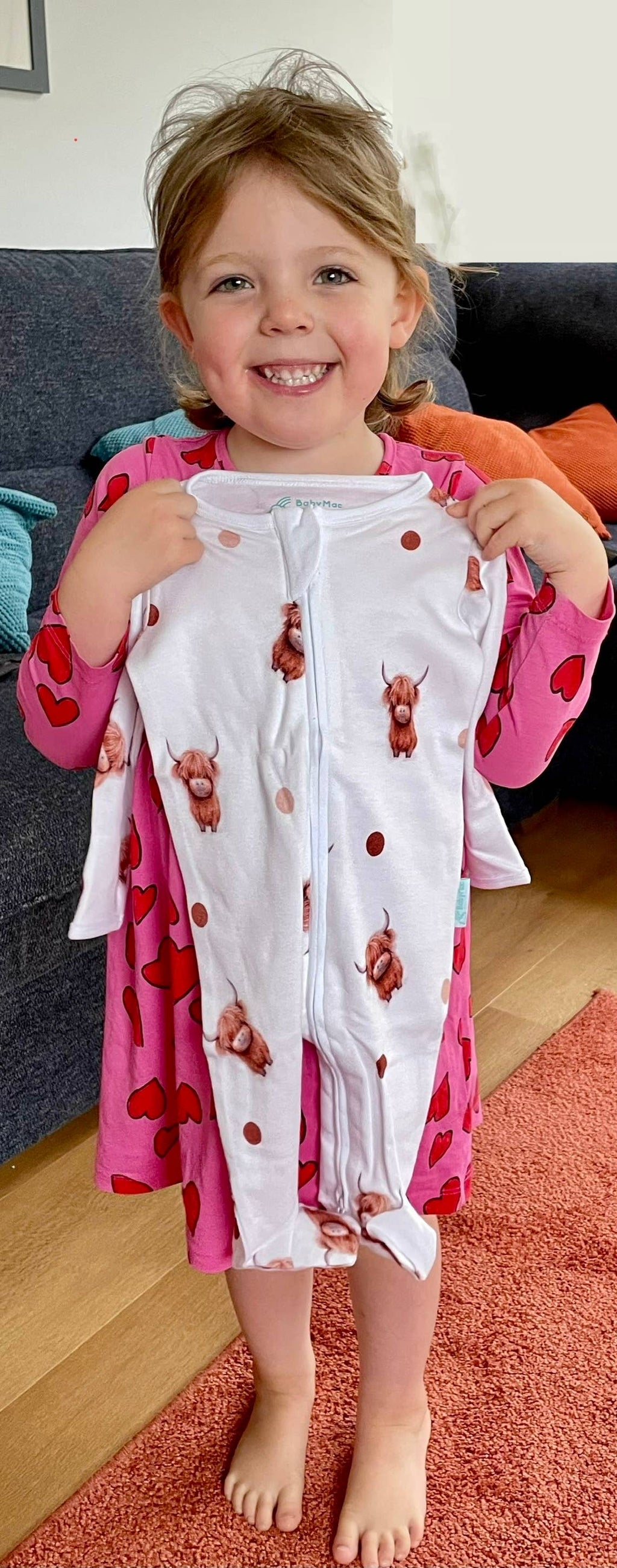 Highland Cow Sleepsuit: 3-6M