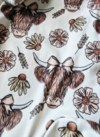 Highland Floral Cow Western Baby Girls Jumpsuit 12-24M - HomesteadHoboz