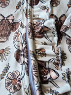 Highland Floral Cow Western Baby Girls Sleeper - 3-6M - HomesteadHoboz