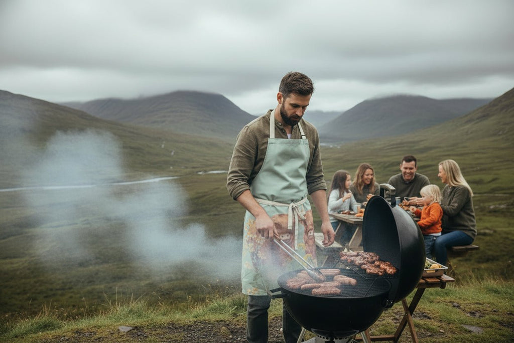 Charming Pale Green Floral Highland Cow Apron 100% Cotton UK Made (Selling Fast!) - HomesteadHoboz