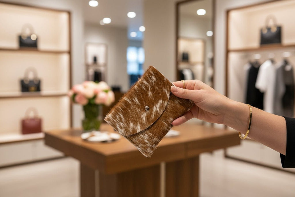 Country Chic Cowhide Credit Card Holder - HomesteadHoboz