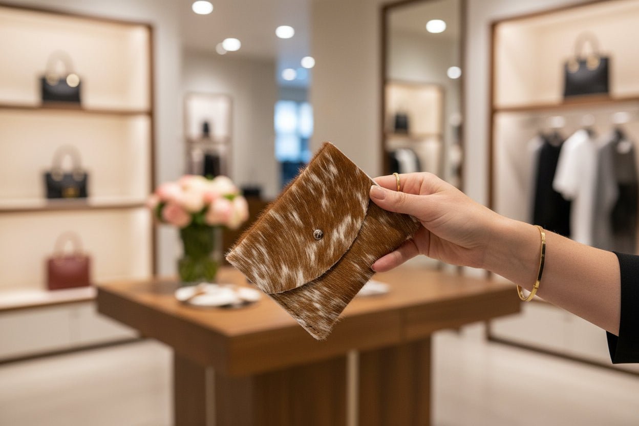 Country Chic Cowhide Credit Card Holder - HomesteadHoboz