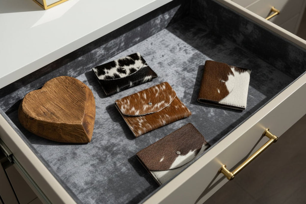 Country Chic Cowhide Credit Card Holder - HomesteadHoboz