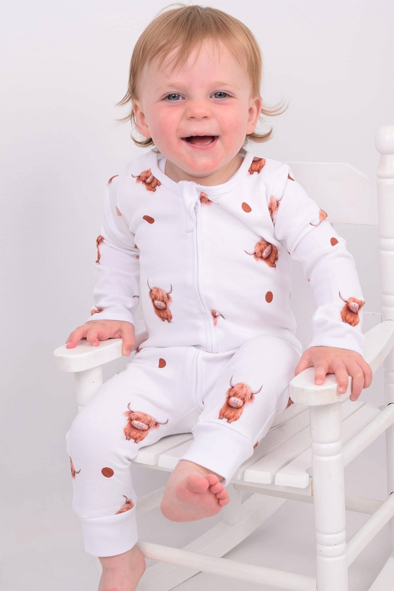 Highland Cow Sleepsuit: 18-24M