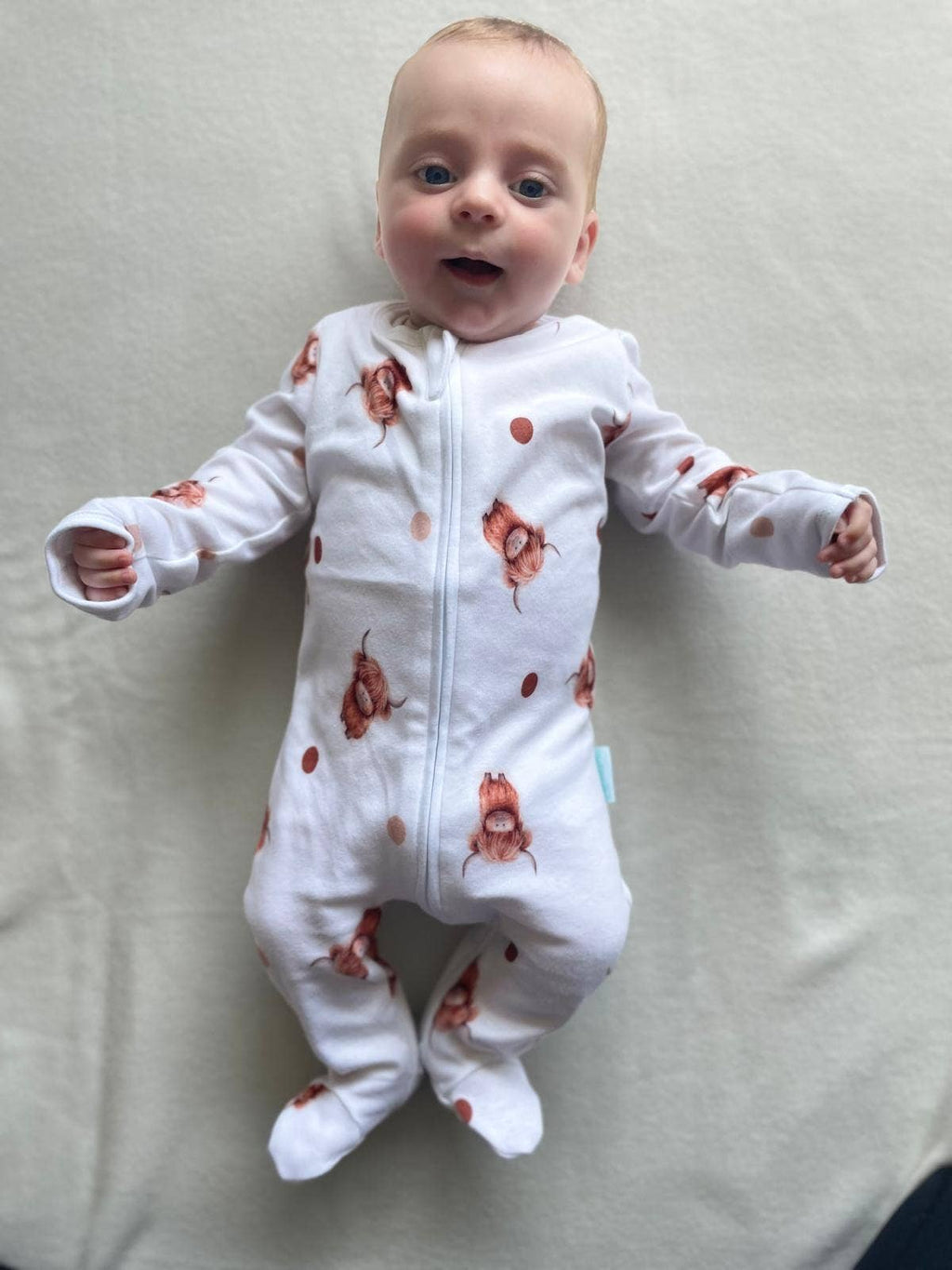 Highland Cow Sleepsuit: 12-18M