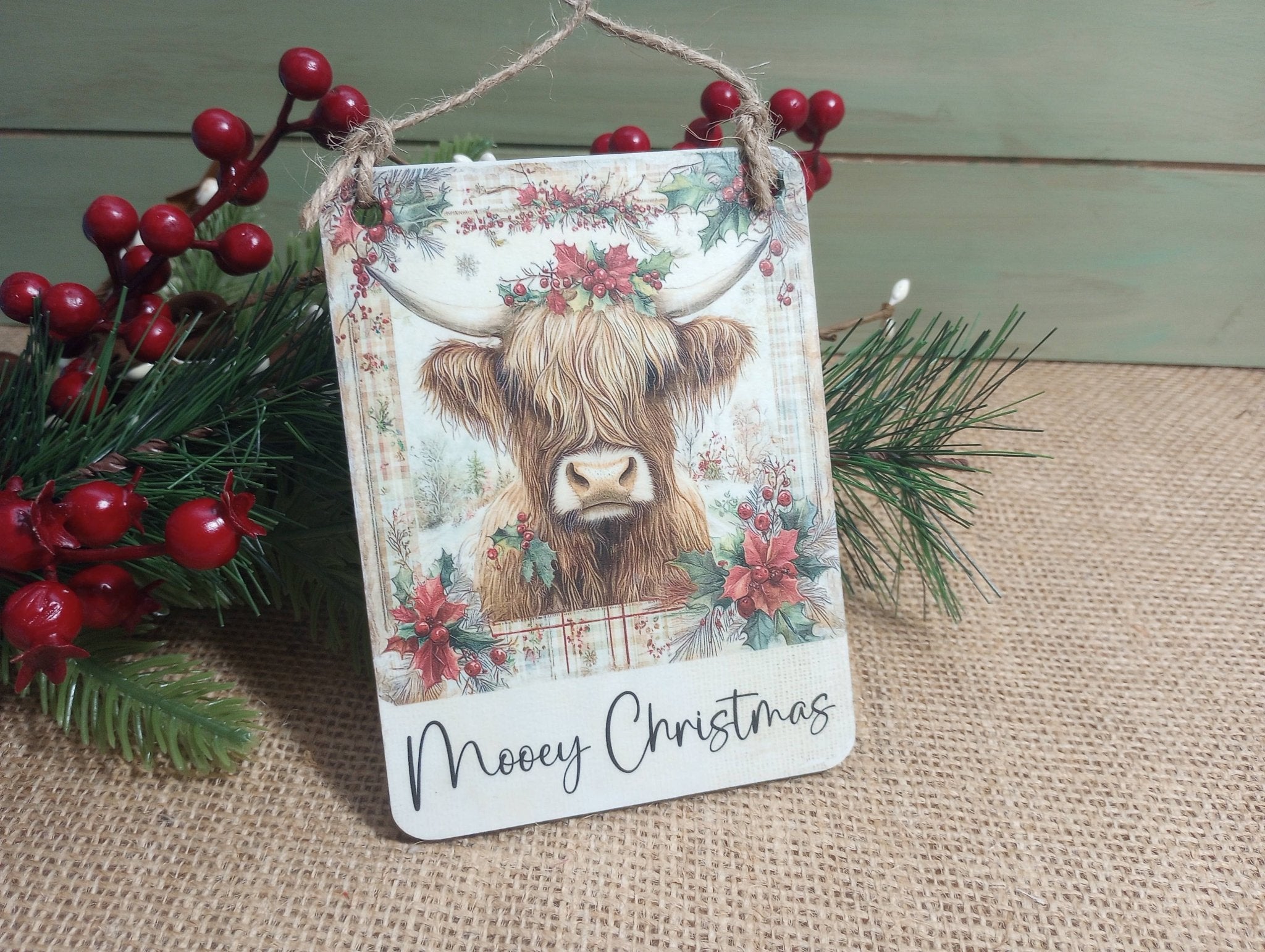 Highland Cow Christmas Ornament - Elegance - HomesteadHoboz