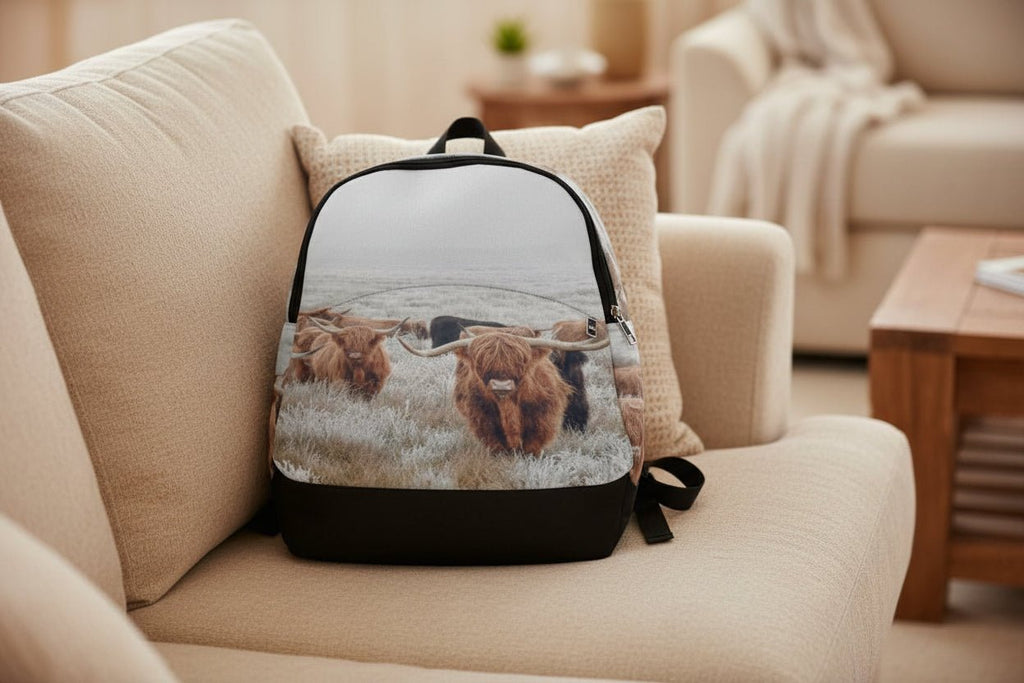 Highland Cow Herd Backpack - Waterproof Western Farmhouse School Bag - HomesteadHoboz