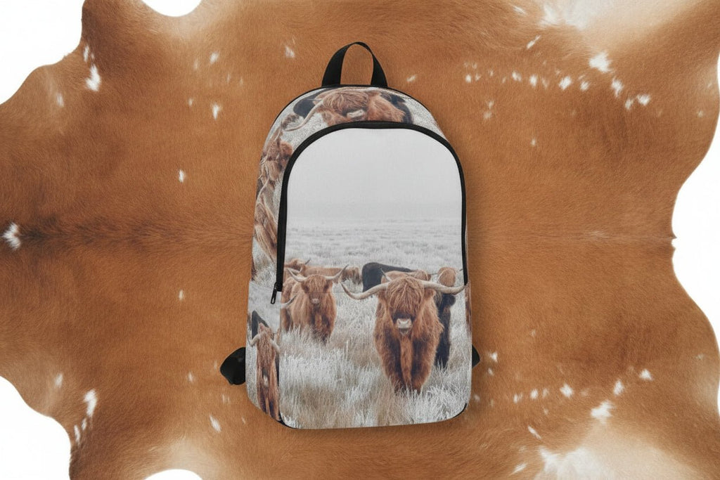 Highland Cow Herd Backpack - Waterproof Western Farmhouse School Bag - HomesteadHoboz