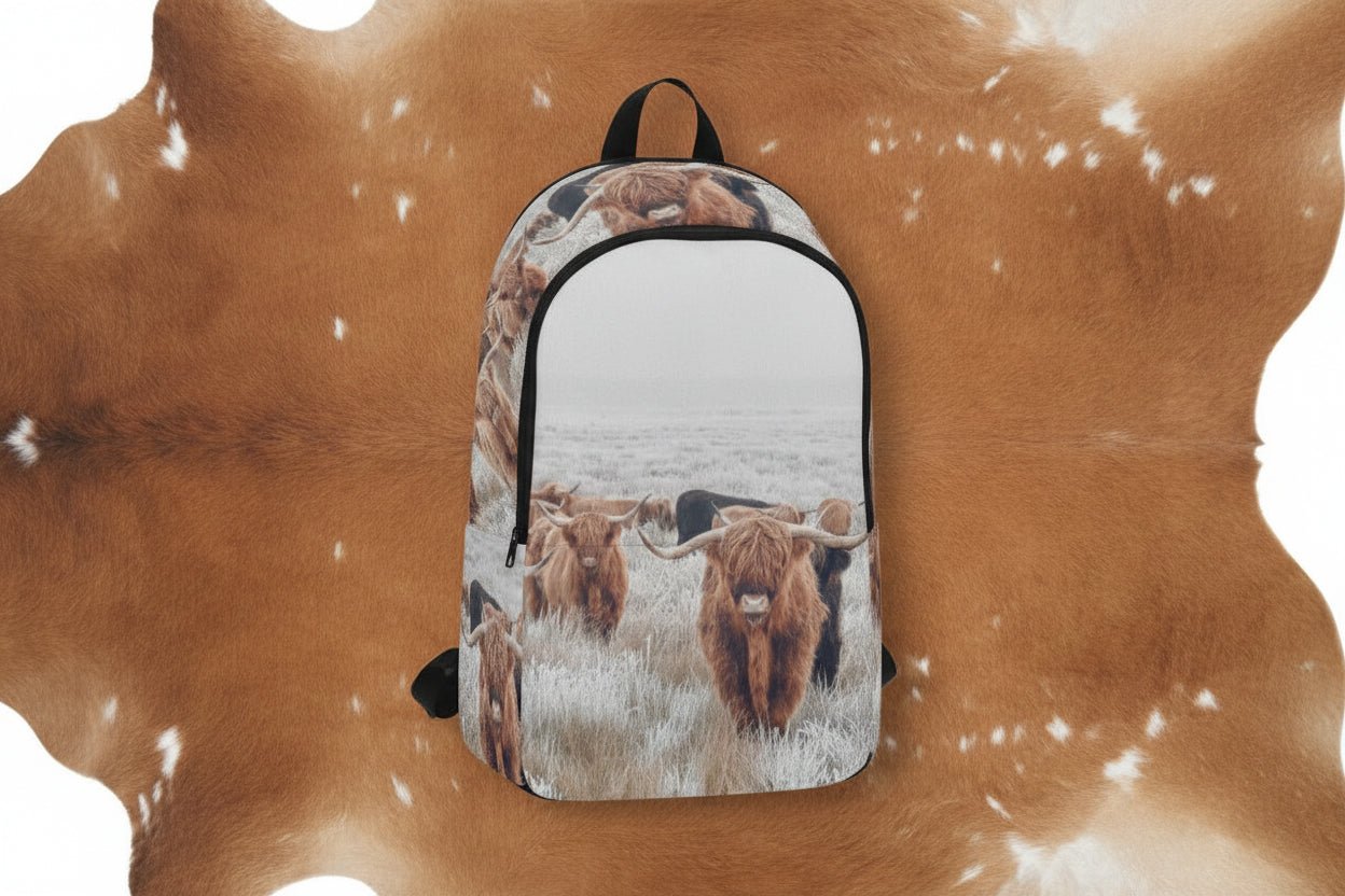 Highland Cow Herd Backpack - Waterproof Western Farmhouse School Bag - HomesteadHoboz