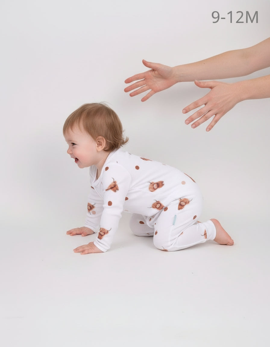 Adorable Highland Cow Sleepsuit for 9-12M - HomesteadHoboz