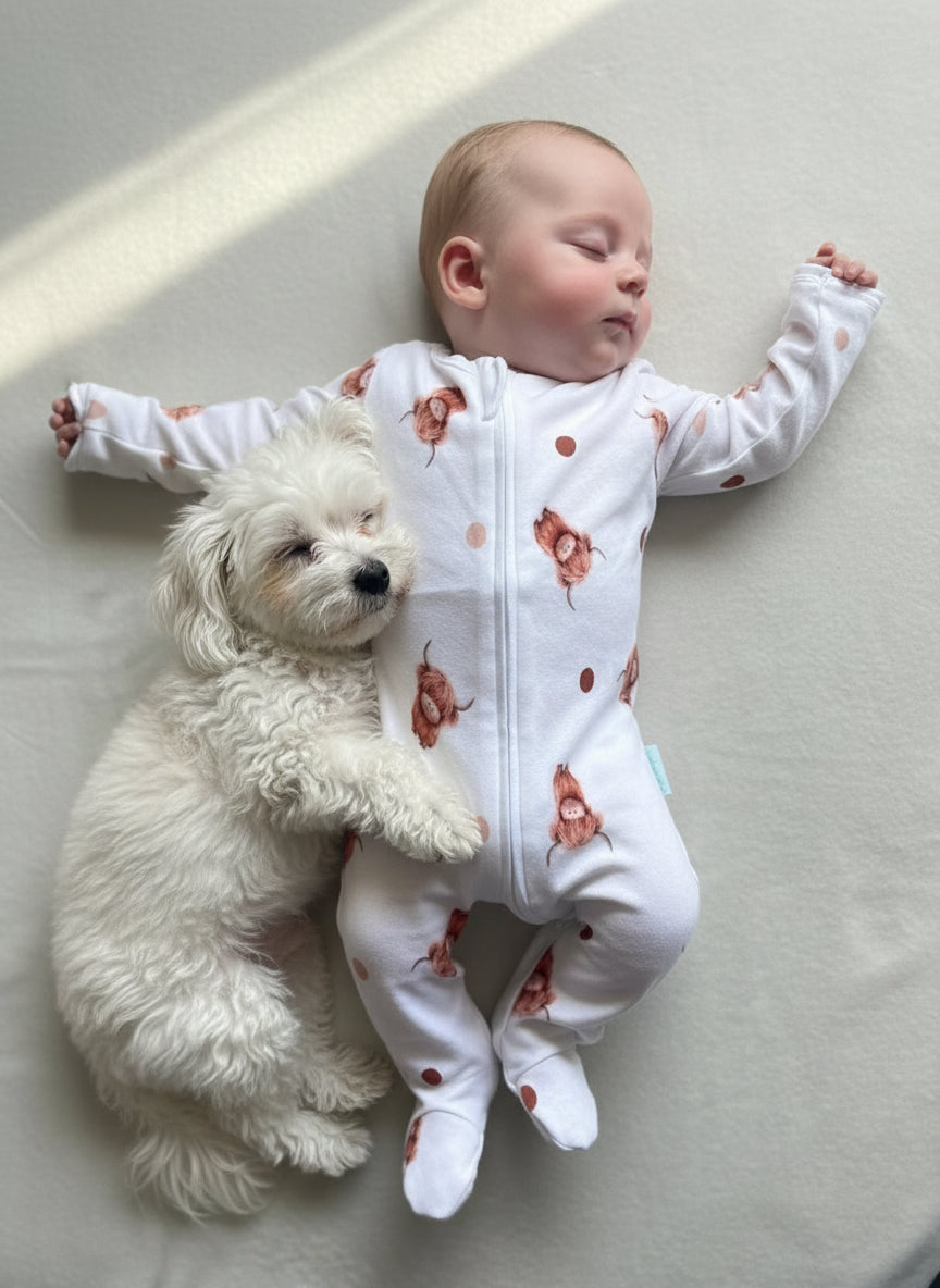 Adorable Highland Cow Sleepsuit for 9-12M - HomesteadHoboz