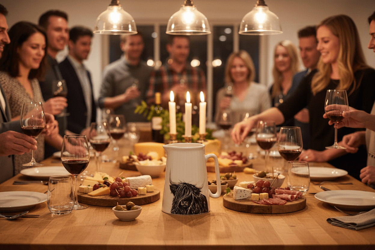 Highland Cow Stoneware Pitcher - HomesteadHoboz