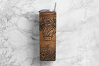 Highland Cow Woodgrain Tumbler 20oz 🐮🤎 | Rustic Farmhouse Travel Mug | Insulated Cow Lover Cup | Hot & Cold Drink Cup - HomesteadHoboz