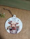 Mini Highland Cow Christmas Ornament - "Moo"ry Christmas - HomesteadHoboz