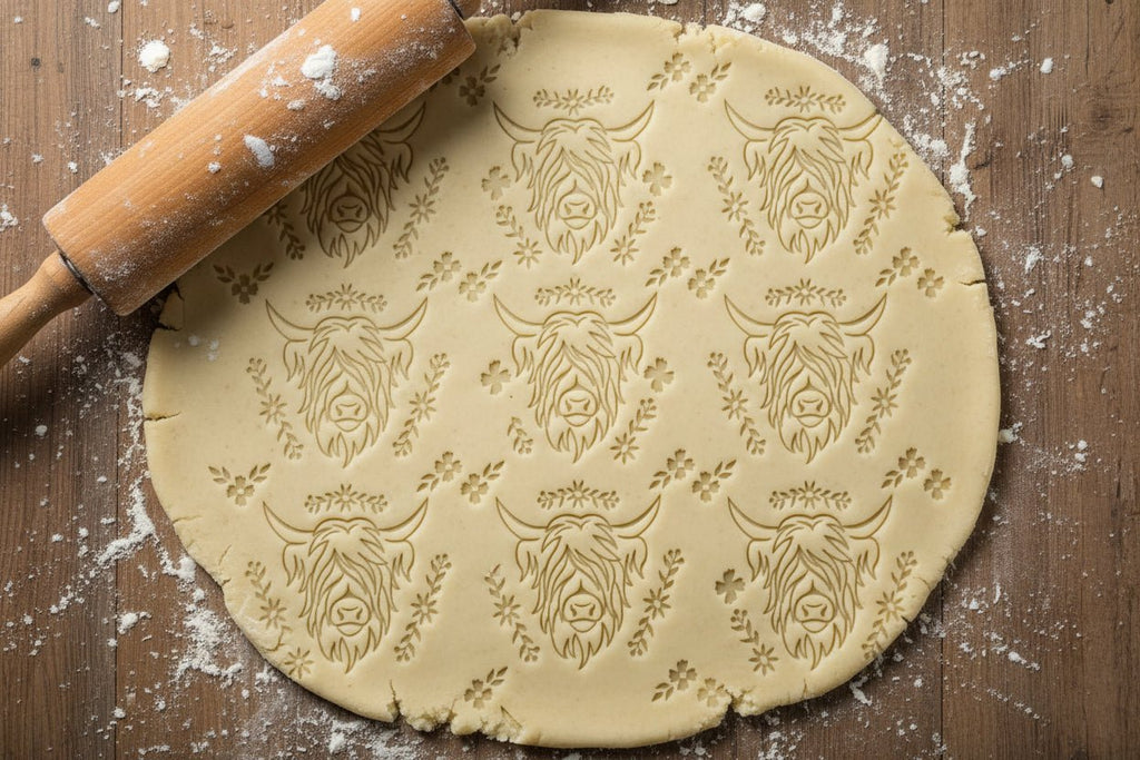 Moo - velous Creations! Highland Cow Embossed Rolling Pin for Baking - HomesteadHoboz