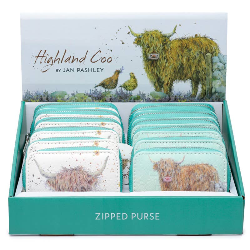 Cute Highland Cow Small Wallet Purse - HomesteadHoboz