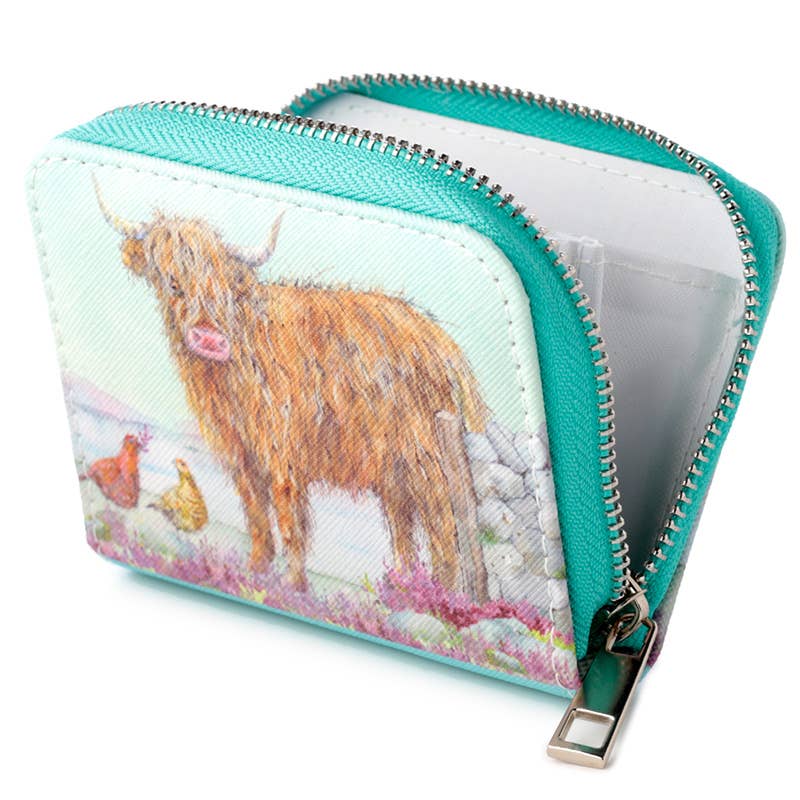 Cute Highland Cow Small Wallet Purse - HomesteadHoboz