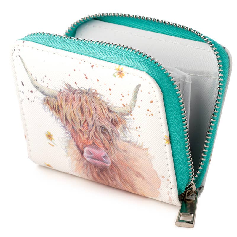 Cute Highland Cow Small Wallet Purse - HomesteadHoboz
