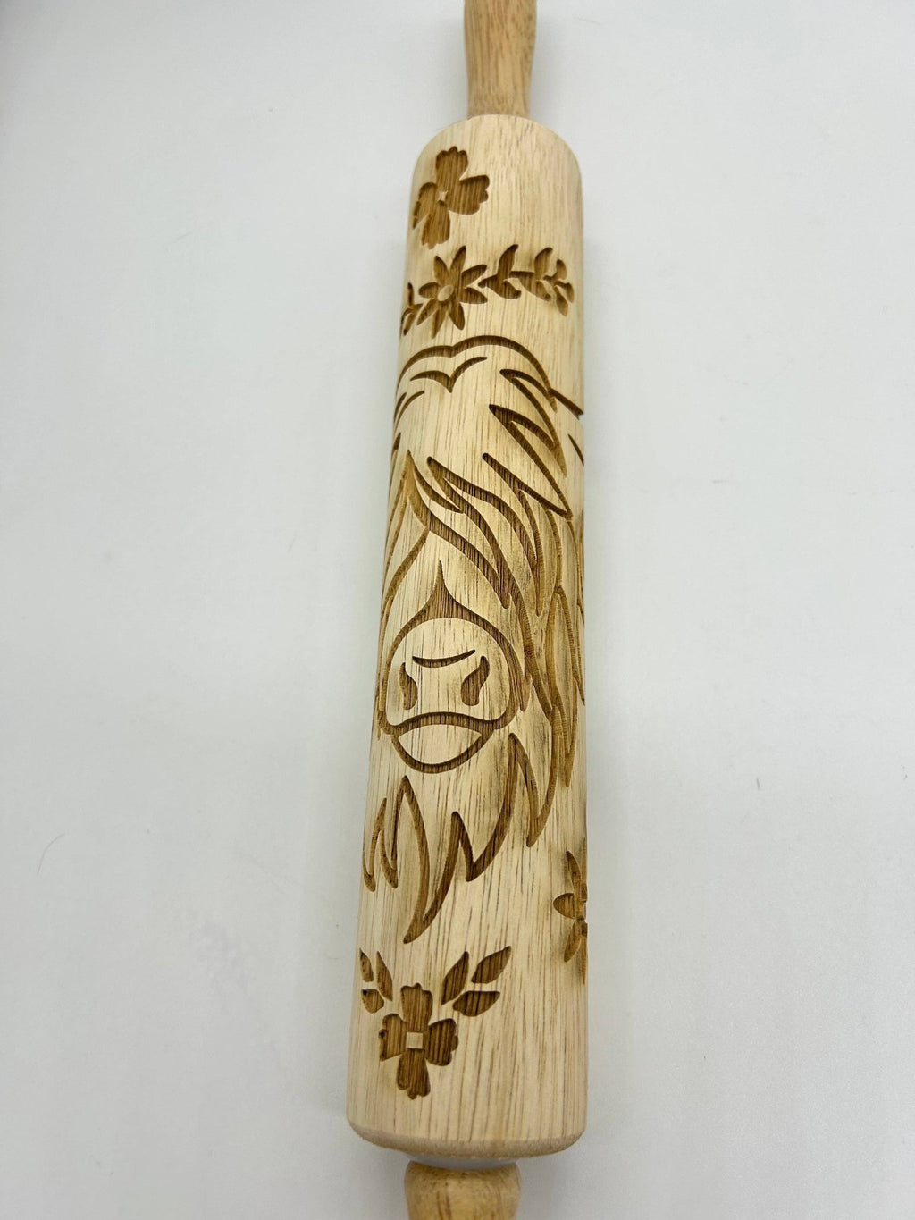 Roll Out the Charm! Highland Cow Large Image Embossed Rolling Pin - HomesteadHoboz