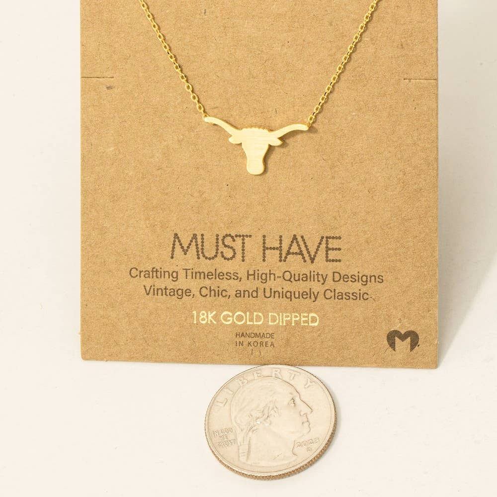 Texas Long Horn Bull Necklace - HomesteadHoboz
