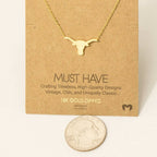 Texas Long Horn Bull Necklace - HomesteadHoboz