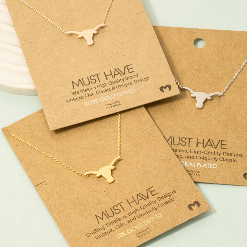 Texas Long Horn Bull Necklace - HomesteadHoboz