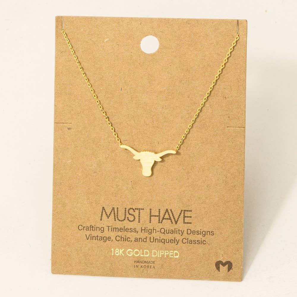 Texas Long Horn Bull Necklace - HomesteadHoboz