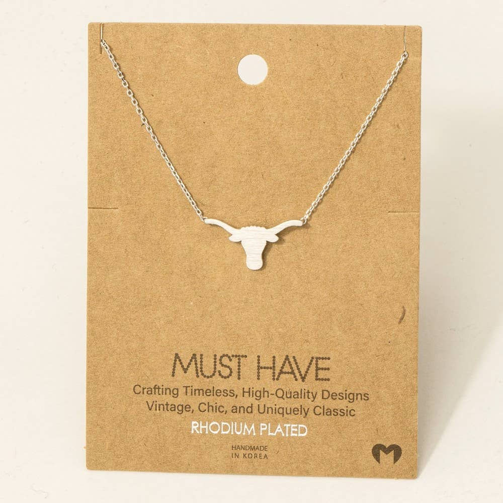 Texas Long Horn Bull Necklace - HomesteadHoboz