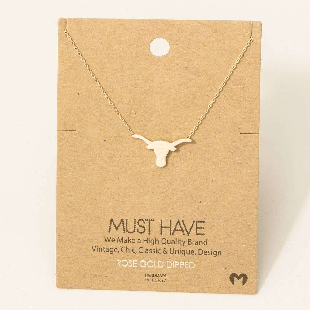 Texas Long Horn Bull Necklace - HomesteadHoboz